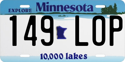 MN license plate 149LOP