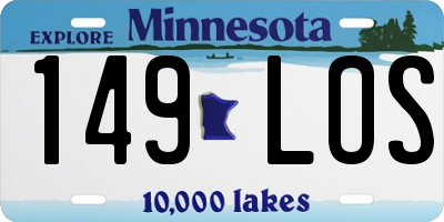 MN license plate 149LOS
