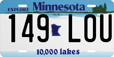 MN license plate 149LOU