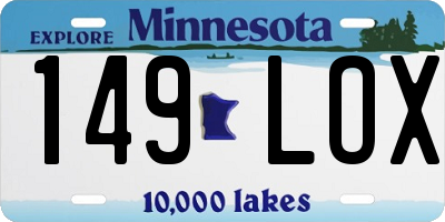 MN license plate 149LOX