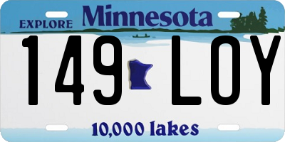 MN license plate 149LOY