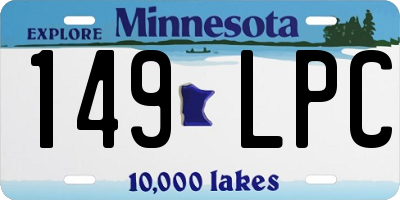 MN license plate 149LPC