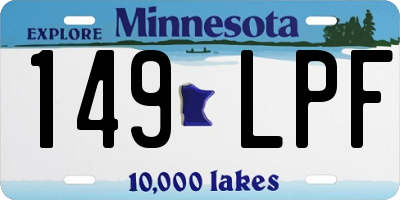 MN license plate 149LPF