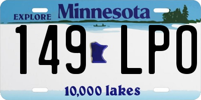 MN license plate 149LPO