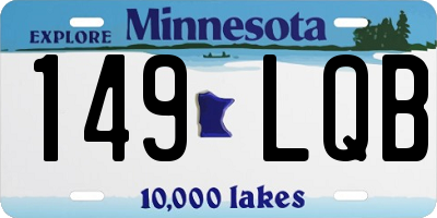 MN license plate 149LQB
