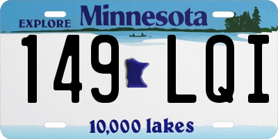 MN license plate 149LQI