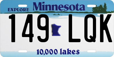 MN license plate 149LQK