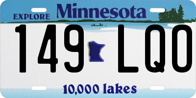 MN license plate 149LQO