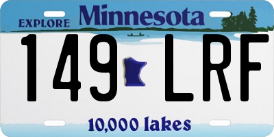 MN license plate 149LRF