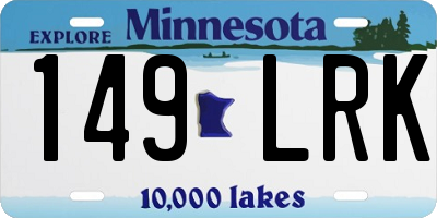 MN license plate 149LRK