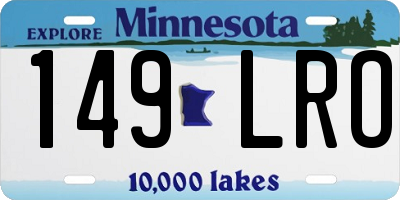 MN license plate 149LRO