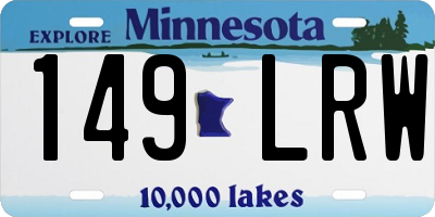 MN license plate 149LRW