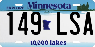 MN license plate 149LSA
