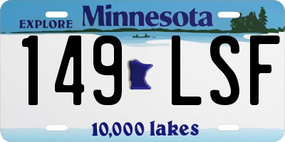 MN license plate 149LSF