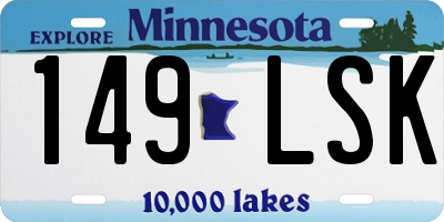 MN license plate 149LSK
