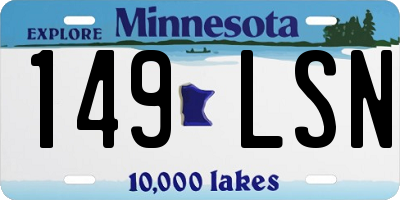 MN license plate 149LSN