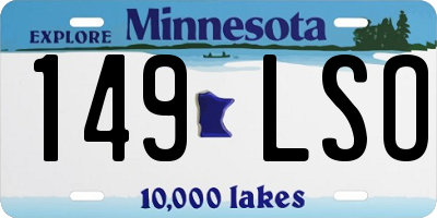 MN license plate 149LSO