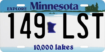 MN license plate 149LST