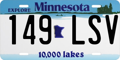 MN license plate 149LSV