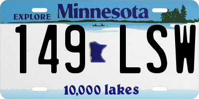 MN license plate 149LSW