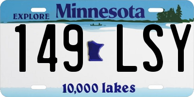 MN license plate 149LSY