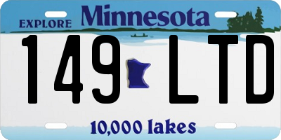 MN license plate 149LTD