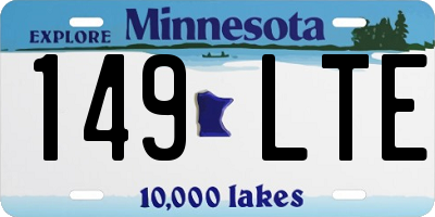 MN license plate 149LTE