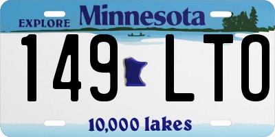 MN license plate 149LTO