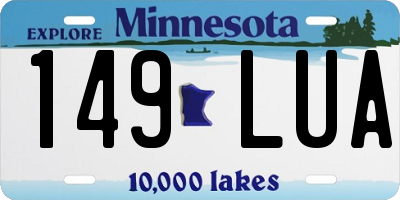 MN license plate 149LUA