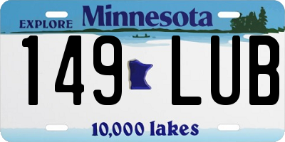 MN license plate 149LUB