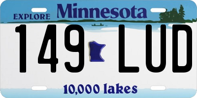 MN license plate 149LUD
