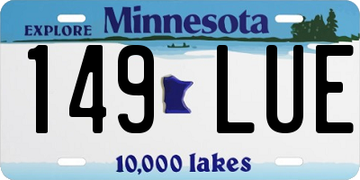 MN license plate 149LUE