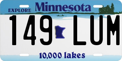 MN license plate 149LUM
