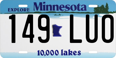 MN license plate 149LUO