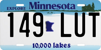 MN license plate 149LUT
