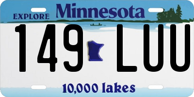 MN license plate 149LUU