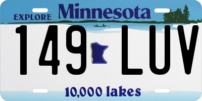MN license plate 149LUV