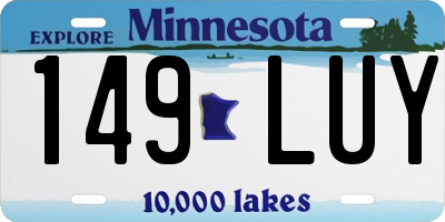 MN license plate 149LUY