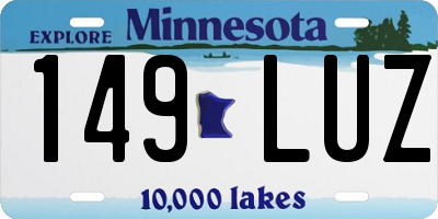 MN license plate 149LUZ