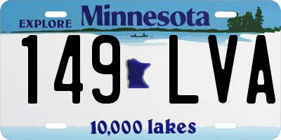 MN license plate 149LVA