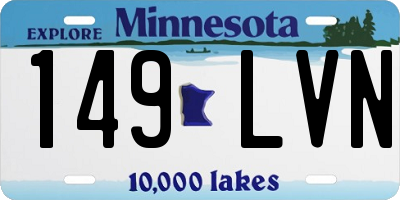 MN license plate 149LVN