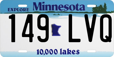 MN license plate 149LVQ