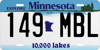 MN license plate 149MBL