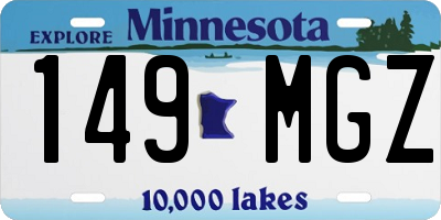MN license plate 149MGZ