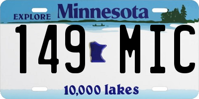 MN license plate 149MIC