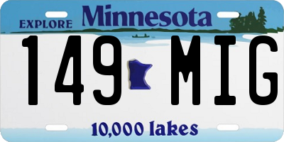 MN license plate 149MIG