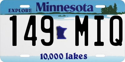 MN license plate 149MIQ