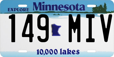 MN license plate 149MIV
