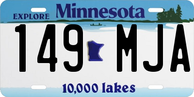 MN license plate 149MJA