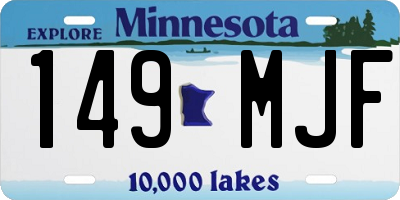 MN license plate 149MJF